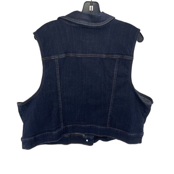Torrid Womens Denim Vest Jean Button Cotton Cropped Pocket Stretch Blue Size 4 4 - Picture 7 of 8